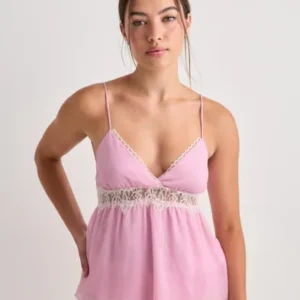 Nelly - Pink - Chiffon Lace Top