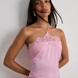 Nelly - Pink - Satin Halter Top