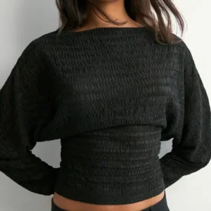 Nelly - Sort - Structure Sheer LS Top