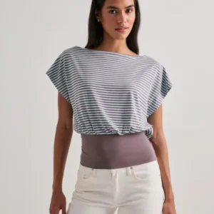 Nelly - Ternet/Stribet - Soft Stripe Waist Top