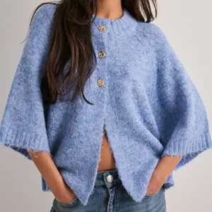 Neo Noir - Blå - Benuta Fluffy Knit Cardigan