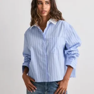 Neo Noir - Blå - Delfia Stripe Shirt