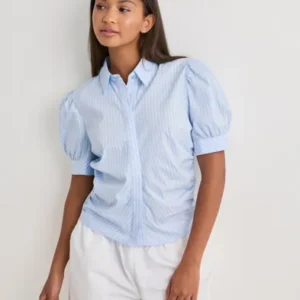 Neo Noir - Blå - Frannie Soft Stripe Shirt