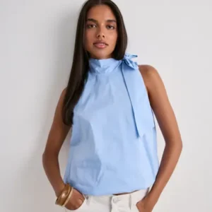 Neo Noir - Blå - Veda Poplin Top
