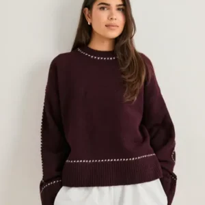 Neo Noir - Rød - Roeme Knit Stitch Blouse