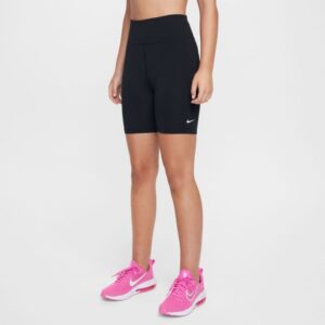 Nike One Dri-FIT Biker Shorts Str. XS 122-128 Junior - Sort til aktiv træning og komfortabel løb