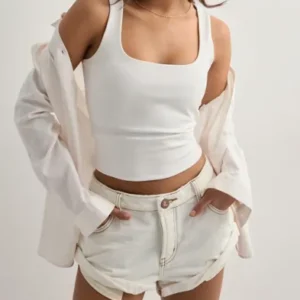 One Teaspoon - Hvid - Bandits Low Waist Denim Short