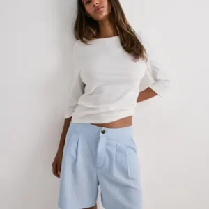 Only - Blå - Onlemmia Hw Pleat Shorts Pnt