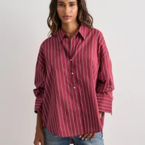 Only - Rød - Onloregon Nano Ls Shirt Wvn