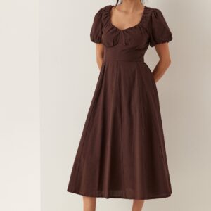 Seersucker Midi Dress