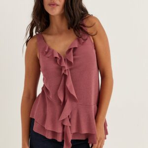 Sleeveless Flounce Top