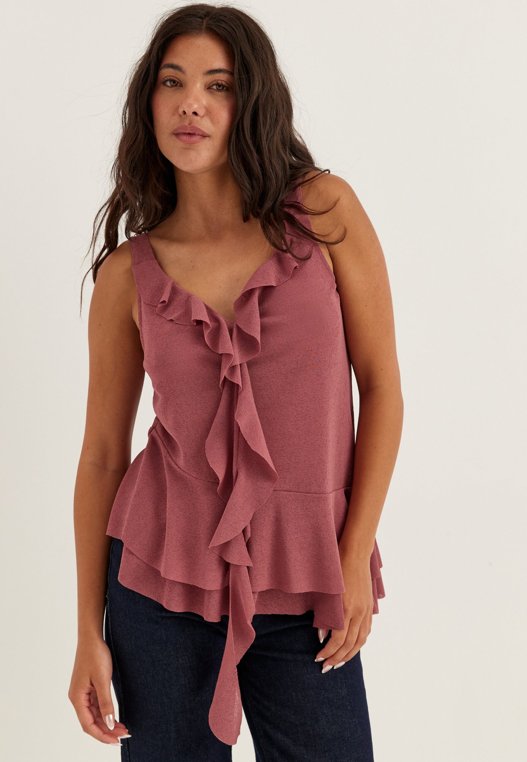 Sleeveless Flounce Top Sleeveless Flounce Top
