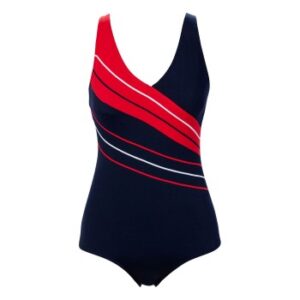 Trofe Chlorine-resistant Swimsuit Marine/Rød polyester 40 Dame