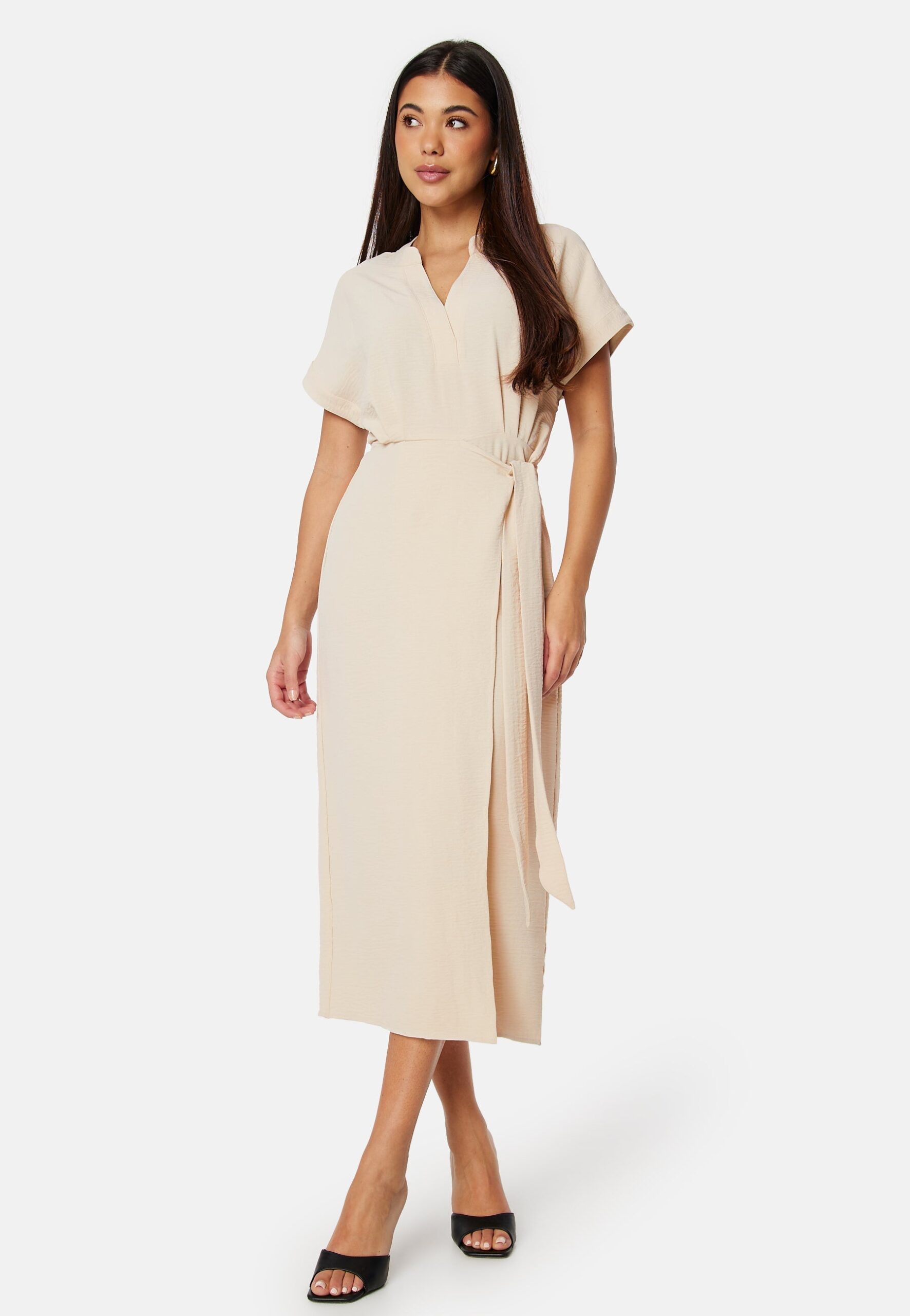 V-neck Short Sleeve Wrap Dress V-neck Short Sleeve Wrap Dress