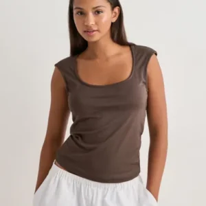 Vero Moda - Brun - Vmmillion Cap Sleeve Square Top Jrs