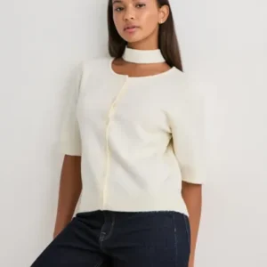 Vero Moda - Hvid - Vmkae 2/4 Scarf Cardigan Knit Exp