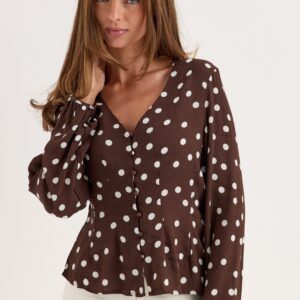 Vmelisa L/S V-NECK BUTTON TOP