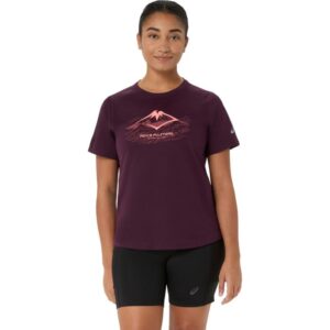 ASICS Fujitrail Logo SS Top Str. L Rød Dame