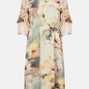 Chiffon kjole med et blomstermønster