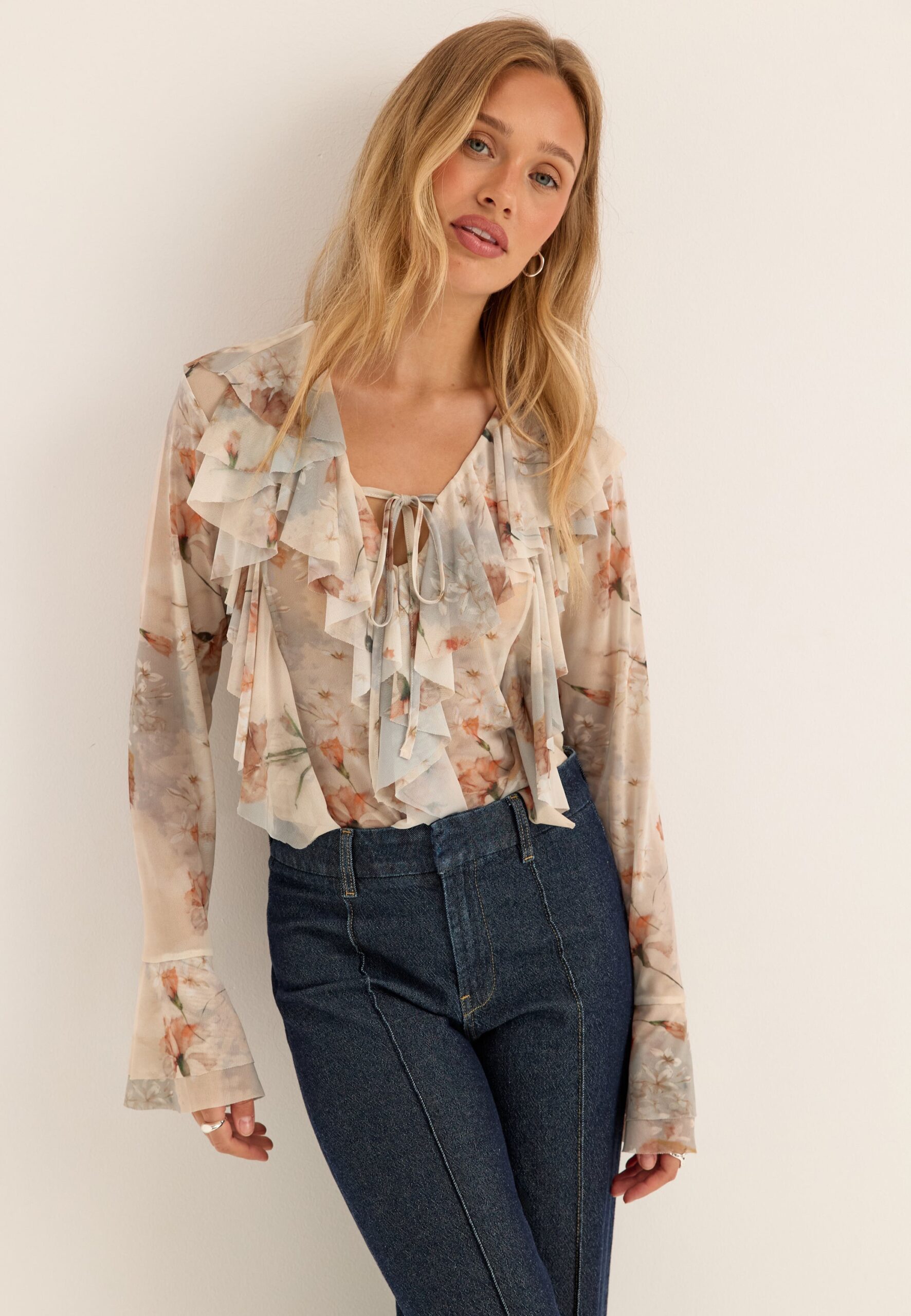Mesh Flounce Top Mesh Flounce Top