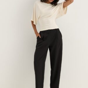 Mid Waist Barrel Trousers