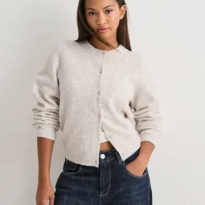 Nelly - Beige - Fuzzy Knit Cardigan