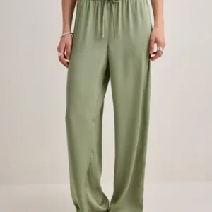 Nelly - Grøn - Pull On Satin Pants