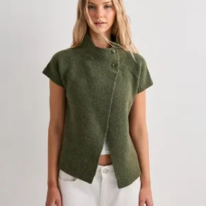 Nelly - Grøn - Short Sleeve Knit Cardigan