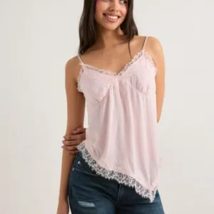 Nelly - Pink - Sassy Lace Singlet