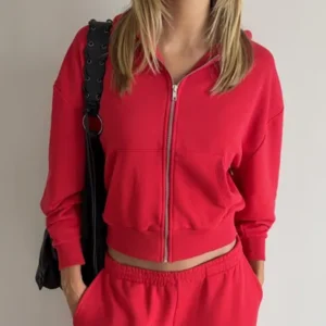Nelly - Rød - Perfect zip hoodie