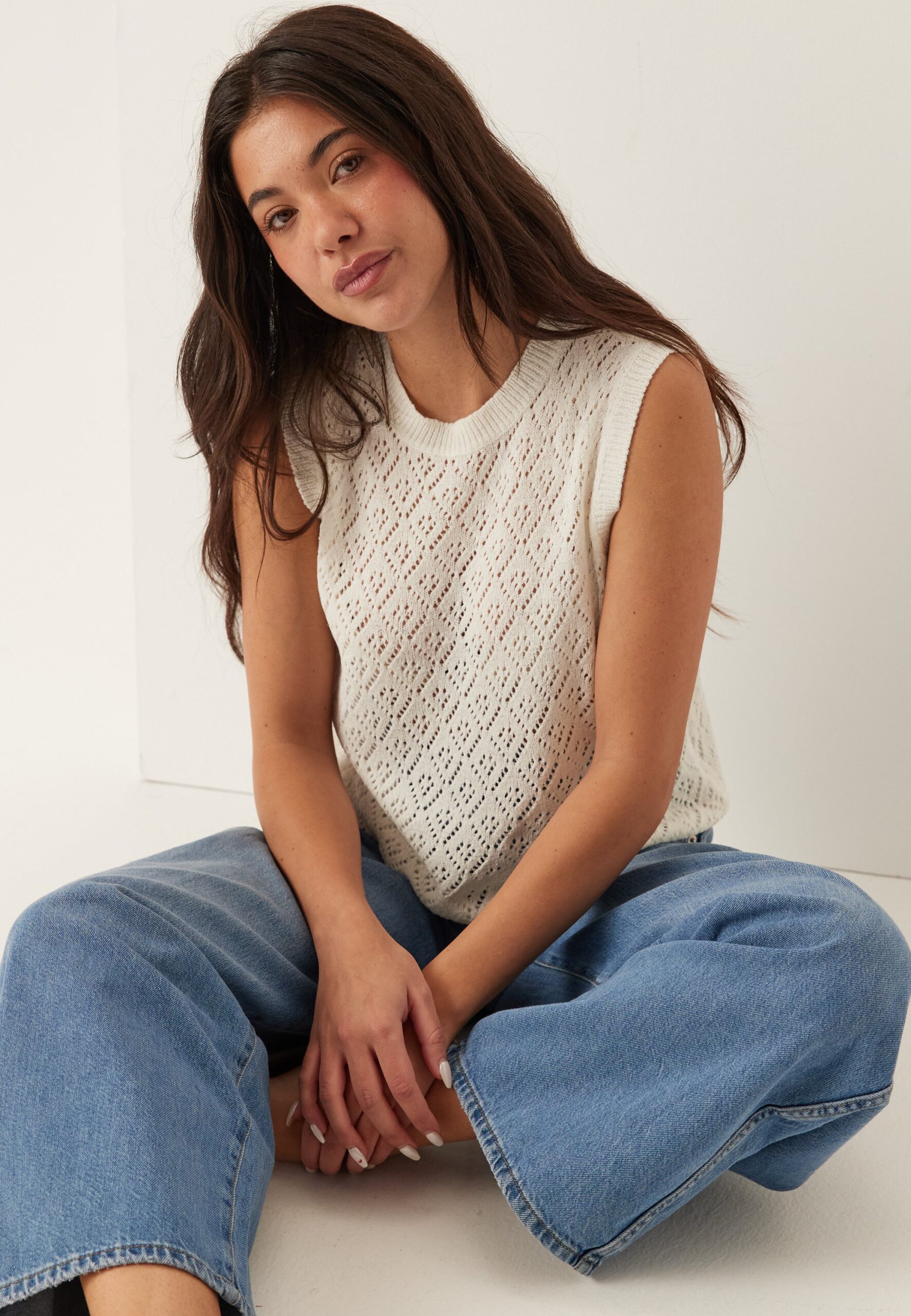 Onlsunny Sl Pointelle Top Knt Onlsunny Sl Pointelle Top Knt