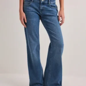 Only - Blå - Onllola Super Low Waist Flared Pim