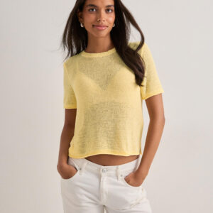 Only - Gul - Onlsunny S/S Pullover Knt Noos