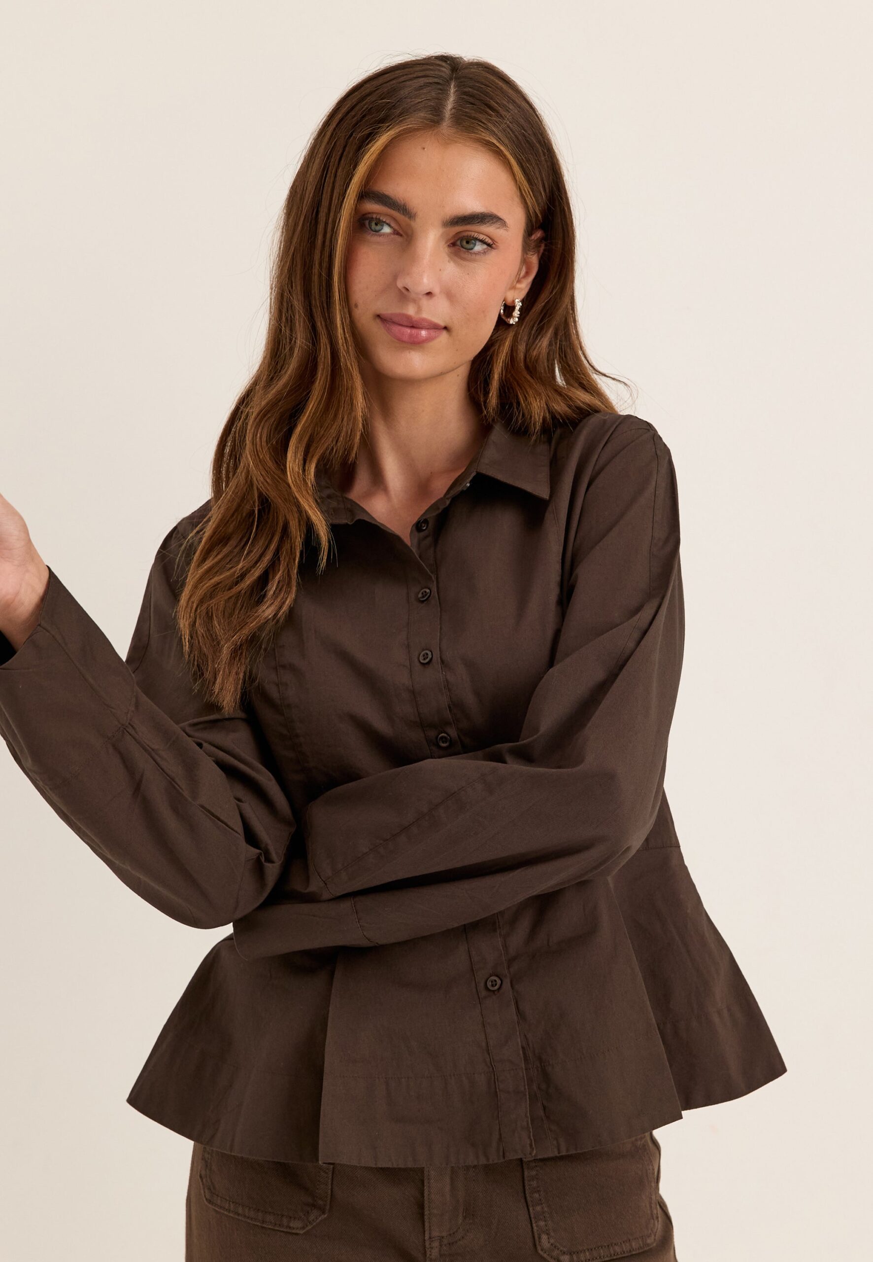 Peplum Cotton Shirt Peplum Cotton Shirt