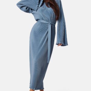 Pleated Tie Midi Dress