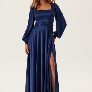 Satin Volume Sleeve Maxi Dress