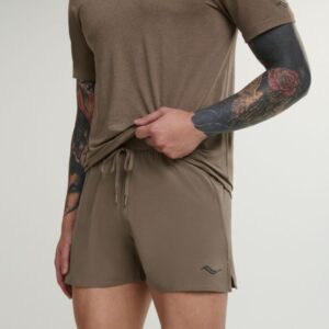 Saucony Outpace 3 Inch Shorts Str. L Brun Herre