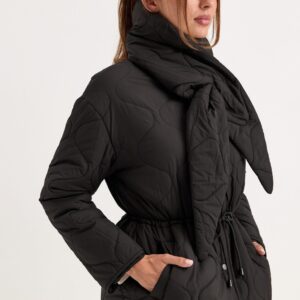 Scarf Quilted Short Jacket