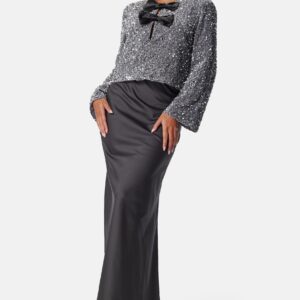 Slit Satin Maxi Skirt