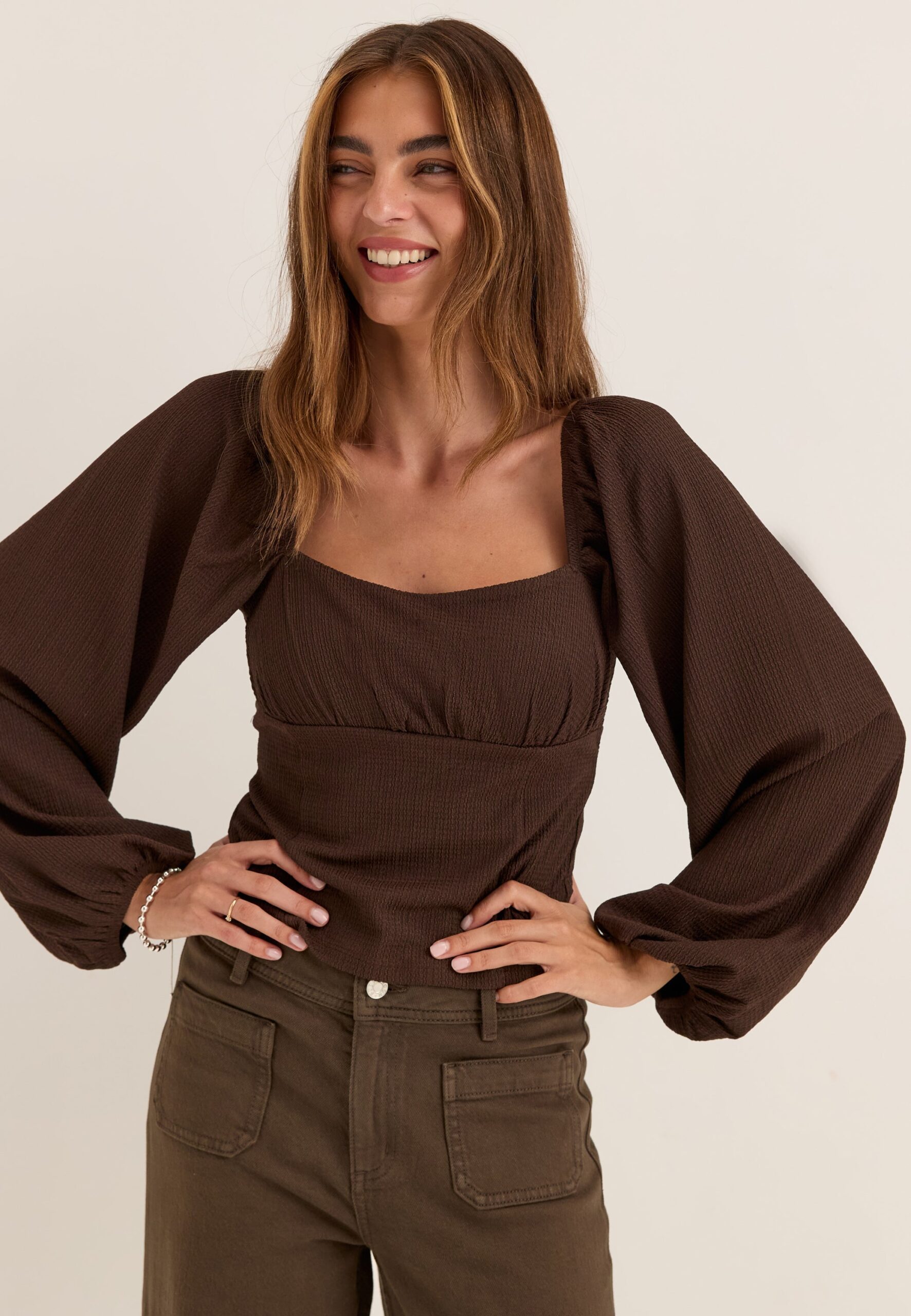 Square Neck Long Sleeve Top Square Neck Long Sleeve Top