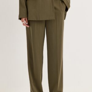 Straight High Waist Suit Trousers