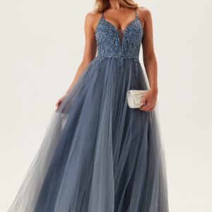 Tulle Back Lacing Evening Dress
