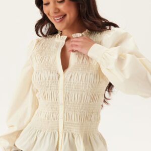 V-neck Cotton Smock Blouse