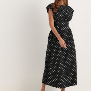 V-shaped Rushed Midi Dress