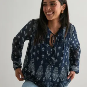 Vero Moda - Blå - Vmhedi Ls Top Wvn Ga