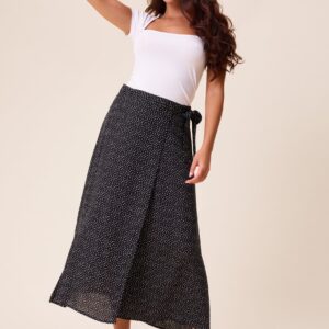 Viscose Midi Wrap Skirt