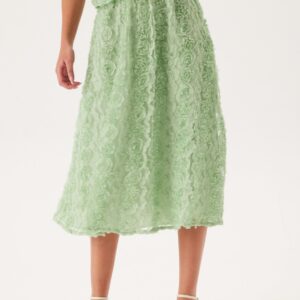 3D Flower Midi Skirt