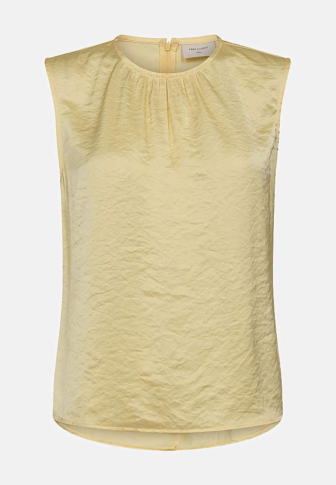 Ærmeløs satin-top Ærmeløs satin-top