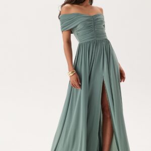 Bardot Rouched Maxi Split Dress