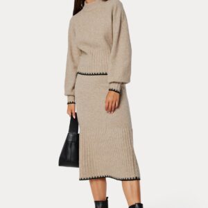 Contrast Edge Knitted Skirt